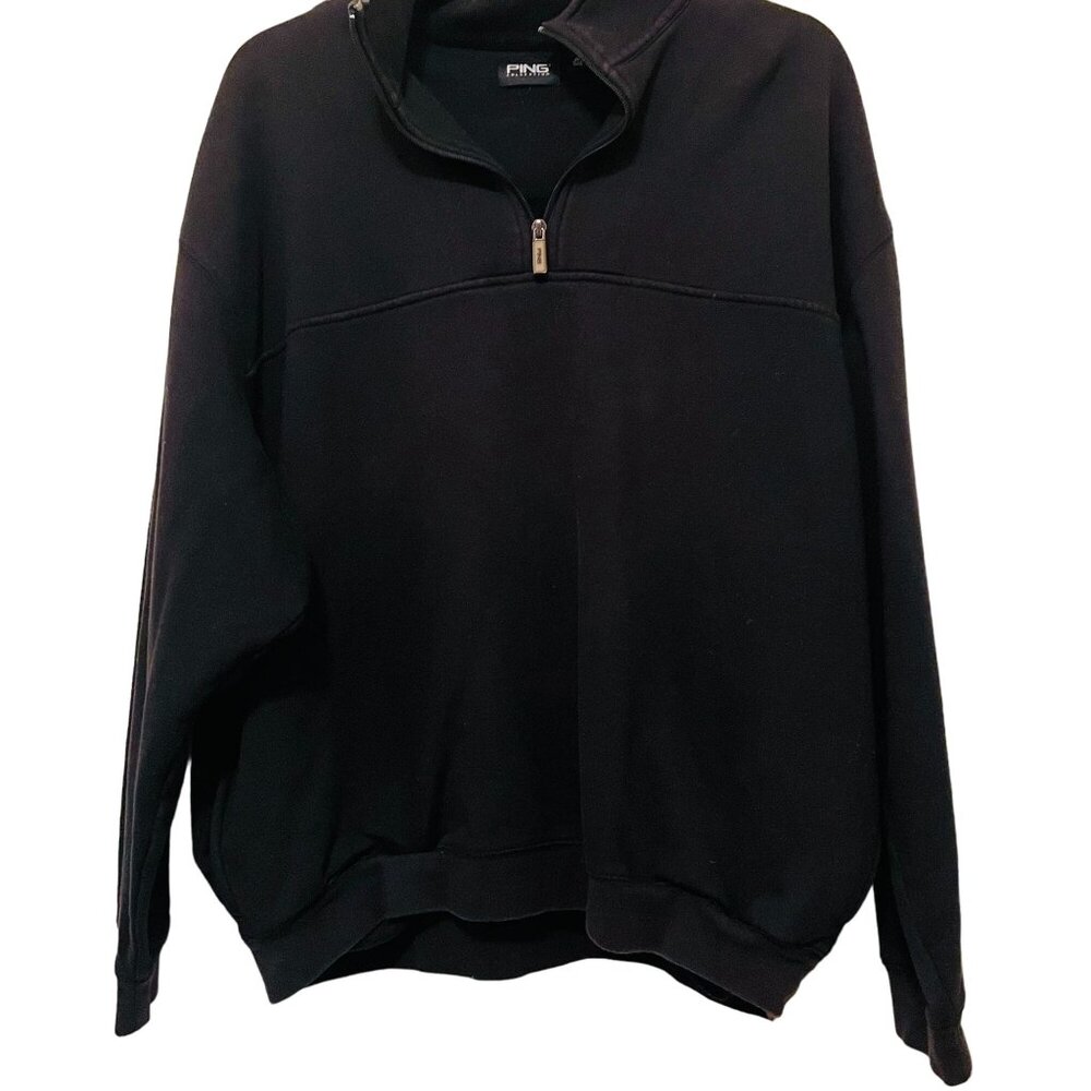 Ping‎ Collection Mens Half Zip Pullover Sweatshirt Black The Villages Embroidery